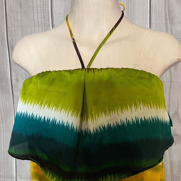 GLAM Multi-Colored Strapless Dress Sz M - Picture 2 of 6